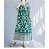 Summer New Temperament V-neck Mid-length Dress Retro Printing Loose Dresses