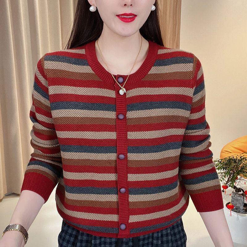 Age-Defying Color Block Knit Sweater for Spring