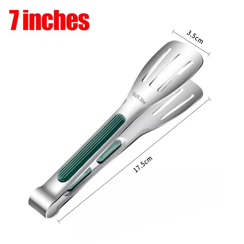 Non Slip Stainless Steel Food Tongs BBQ Meat Salad Bread Serving Clip Barbecue Grill Buffet Clamp Tongs Kitchen Cooking Gadgets