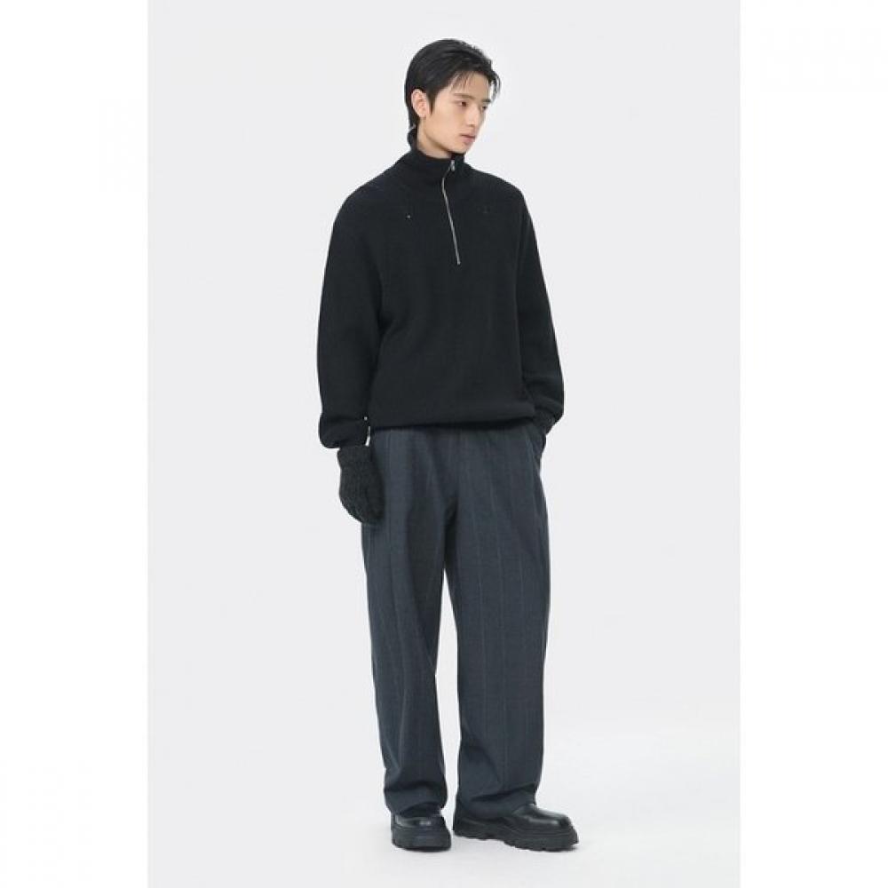 Customellow Black Turtle Neck Half Zip Sweater Black Cwwaw25903bkx
