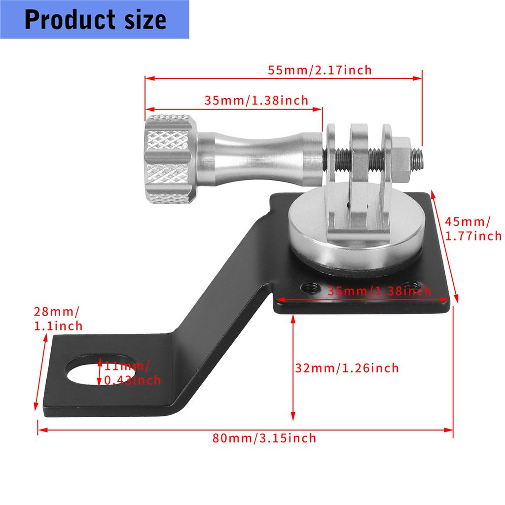 Motorcycle Action Camera Mount Aluminum Body And Secure Attachment Mechanism For First Person View Recording