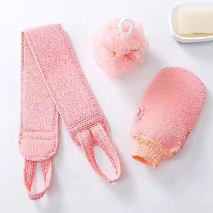 Exfoliating Back Scrubber & Sponge Set for Women & Men - Bath Essentials