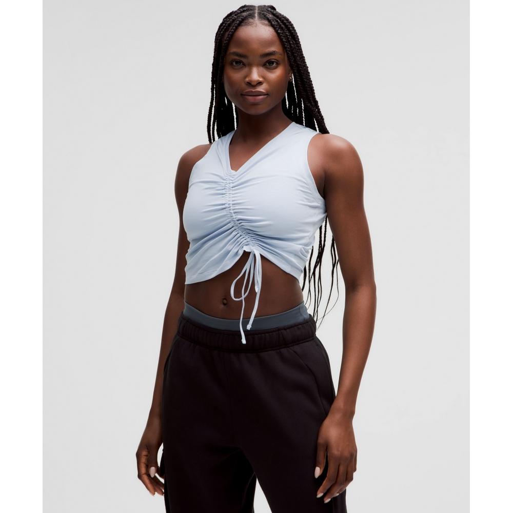 

Lululemon Асимметричный топ-топ с завязками La Blue Linen 2
