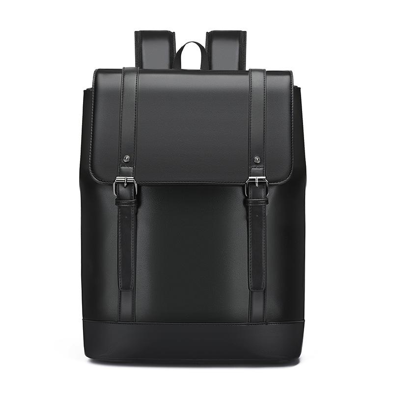 PVC Leather Bag with Cover for Men  Large Laptop Backpacks  Male Teenager Backpack  Boys  Business Bags