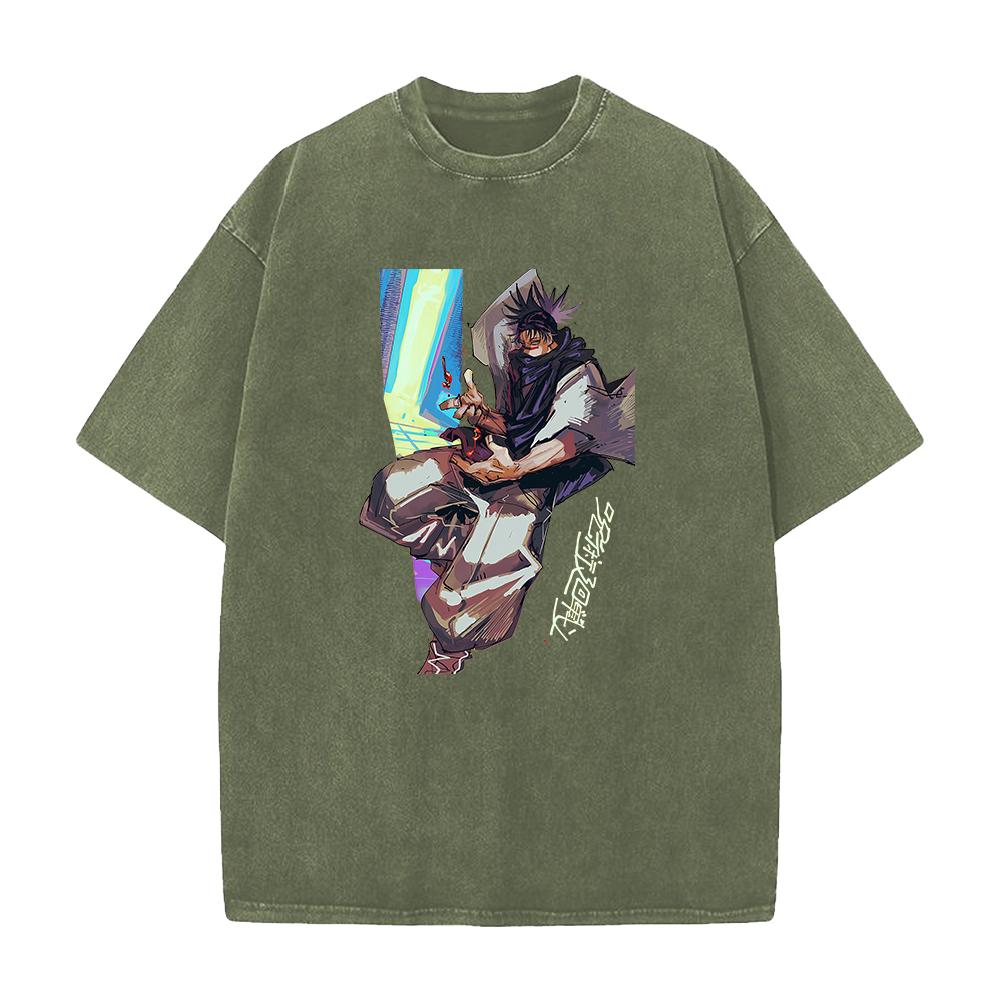Anime Jujutsu Kaisen Choso Cool Printed T Shirt Men Manga Casual Tshirts Washed Cotton Tee Harajuku Male Vintage Loose T-shirt