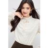 Qiusui Yiren Women's Lace Bow-Tie Stand Collar Blouse