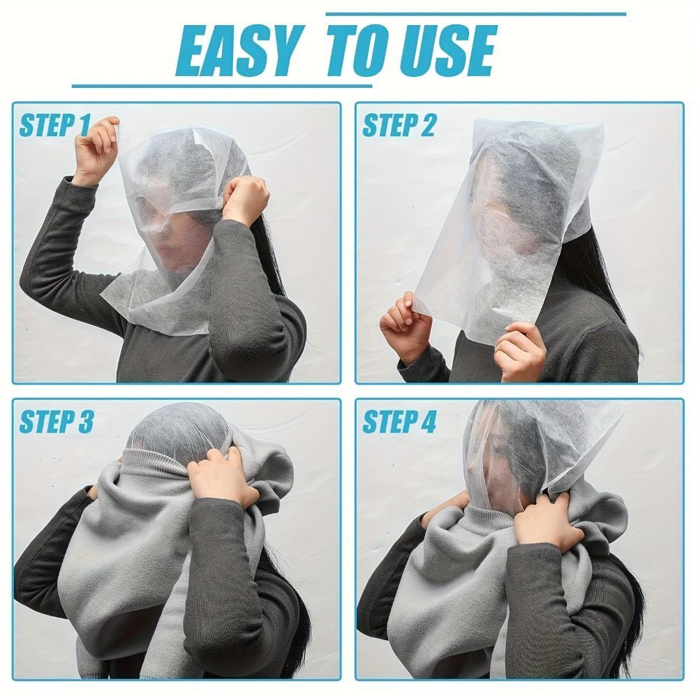 100Pcs Non-Woven Face Makeup Protector Hood Breathable Cosmetic Face Cover  Fitting Rooms