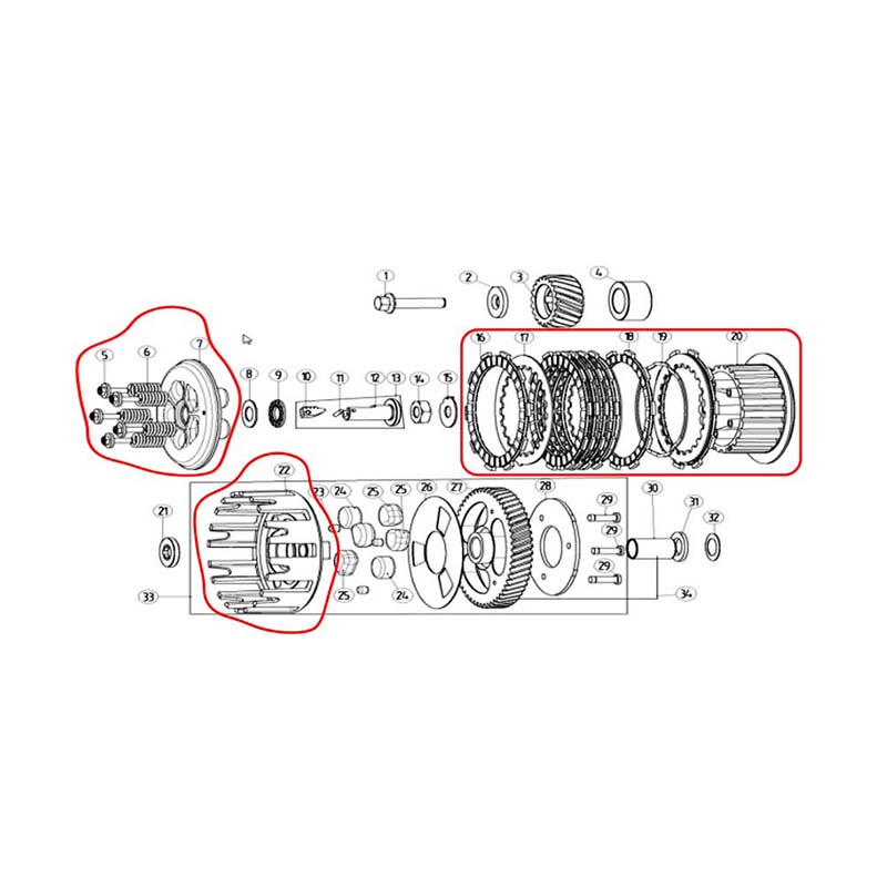 Motorcycle Clutch Assembly Engine Stator Cover For Yamaha DT230 MT250 Transmission Disc Dirt Bike Parts DT250cc HJ250H