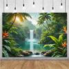 Forest Waterfall Wonderland Backdrop Supplies Rainforest Natural Scenery Background Banner Wall Party Decor Photography Props
