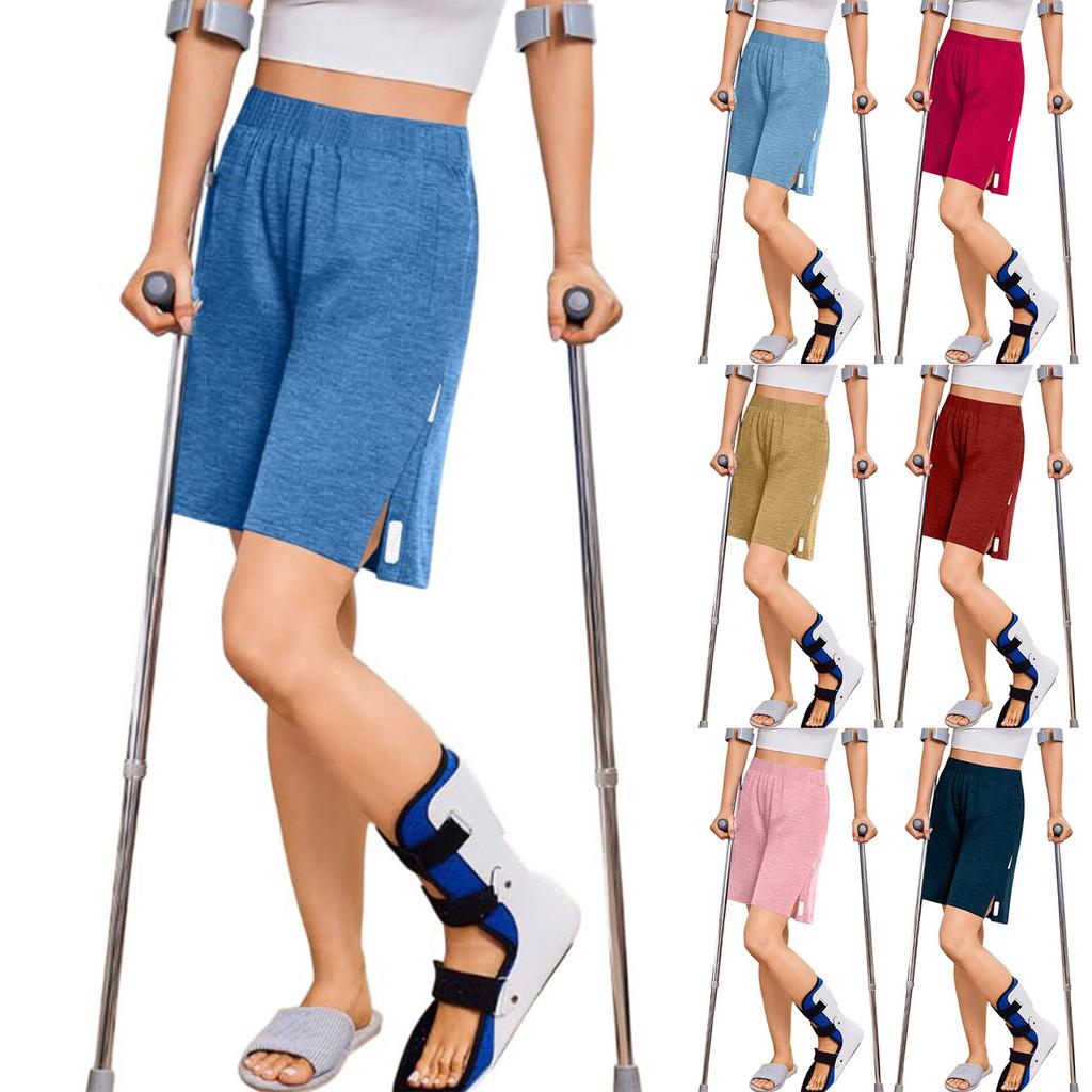 Unisex Afscheurbare Shorts Drukknopen Katoenen Sportshorts Herstel na Knieoperatie Herstelbroek na Heupvervanging met Zakken