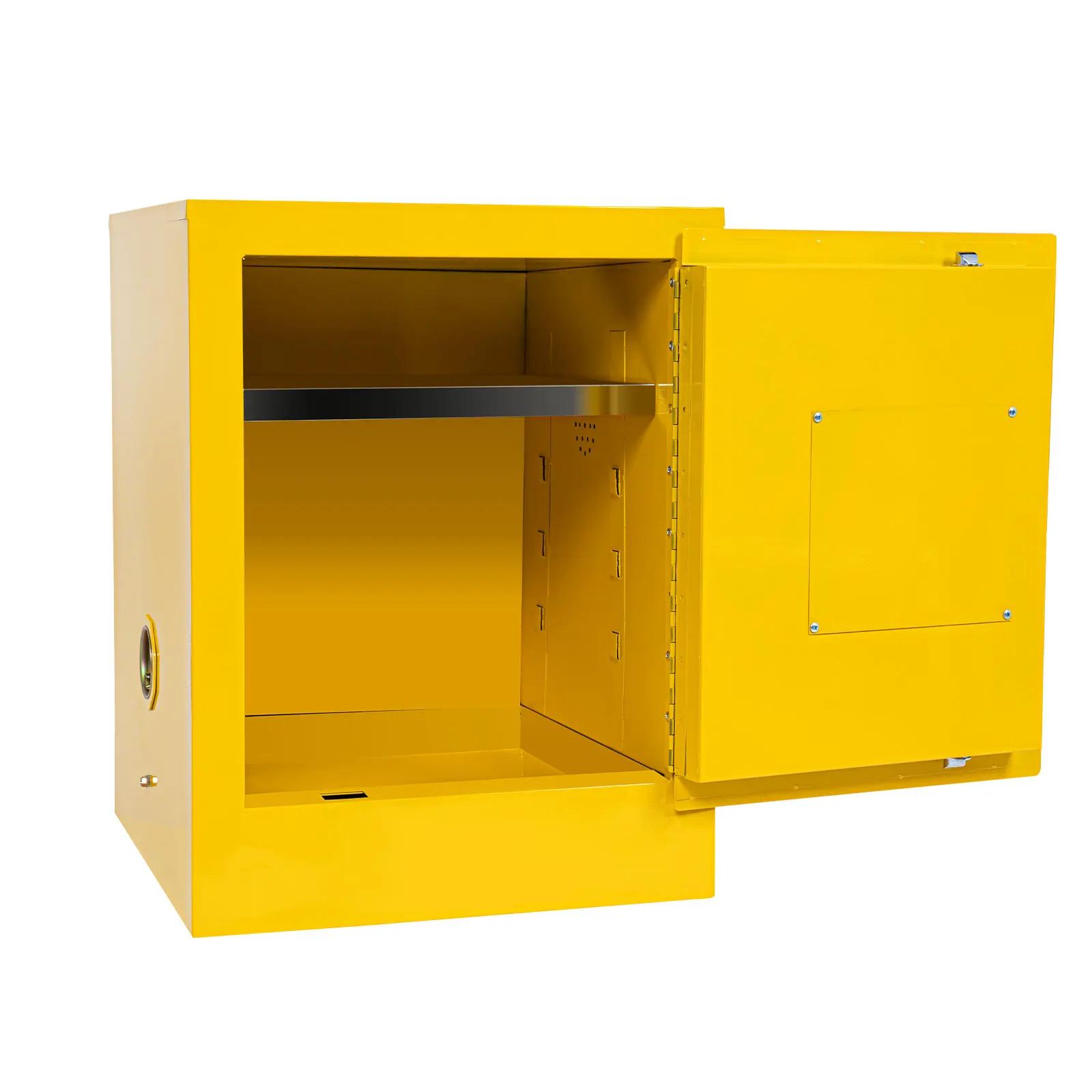 

Yellow 4-Gallon Fire-Resistant Safety Storage Welded Cabinet for Flammable Liquids, Adjustable жовтий