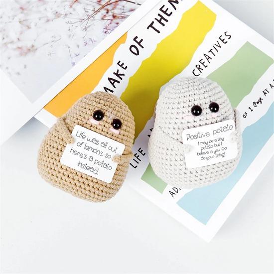 Boneca Batata Adorável de Energia Positiva Tecida à Mão Pura Novo Produto Feito à Mão Decoração para Casa Quarto Presente de Natal