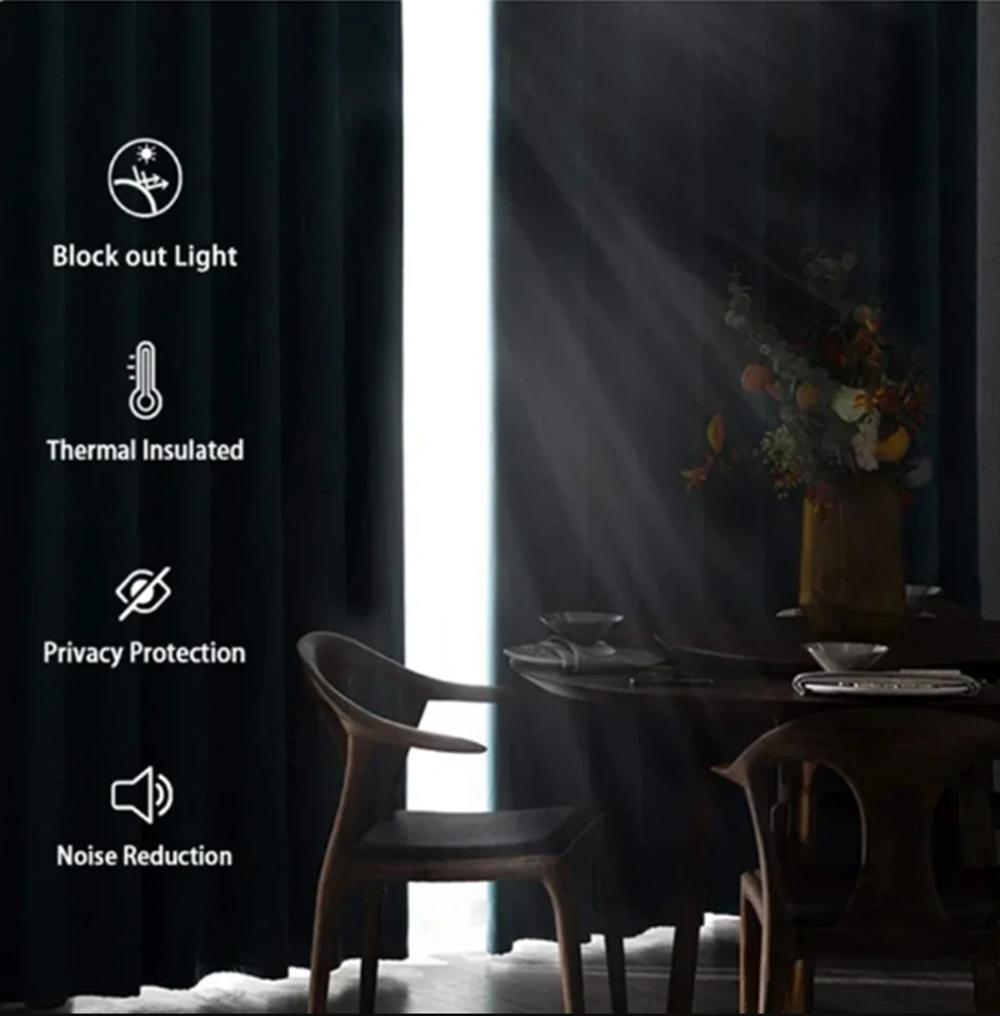 2pcs/set Blackout Curtains Sunny Forest Natural Green Space Landscape Polyester Window Bedroom Kitchen Home Interior Curtains
