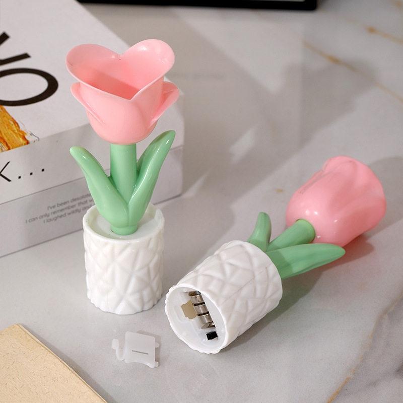 Tulip Nightlight Bedside Lamp Desk Accessories Bedside Atmosphere Light Home Decoration Photo Props Birthday Decoration