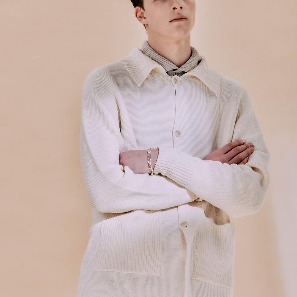 Edwardmax (Cream) Whole Garment Spring/Summer Cotton Cardigan