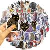 50 Cartoon Tattoo Cat Doodle Stickers Guitar Notebook Suitcase DIY Waterproof Stickers