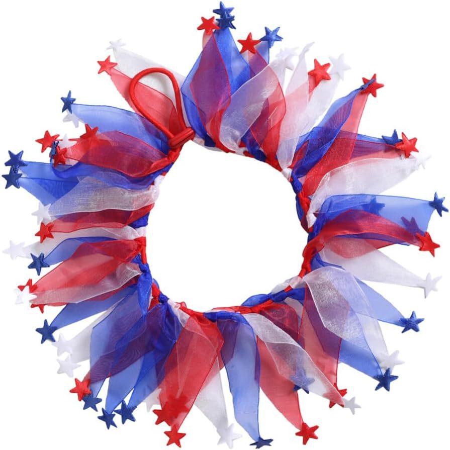 3pcs Dog Outfit Cute Pet Bow Headband and Collar for Small Medium Dog Cat Independence Day 4th of July Party Photo Accessories