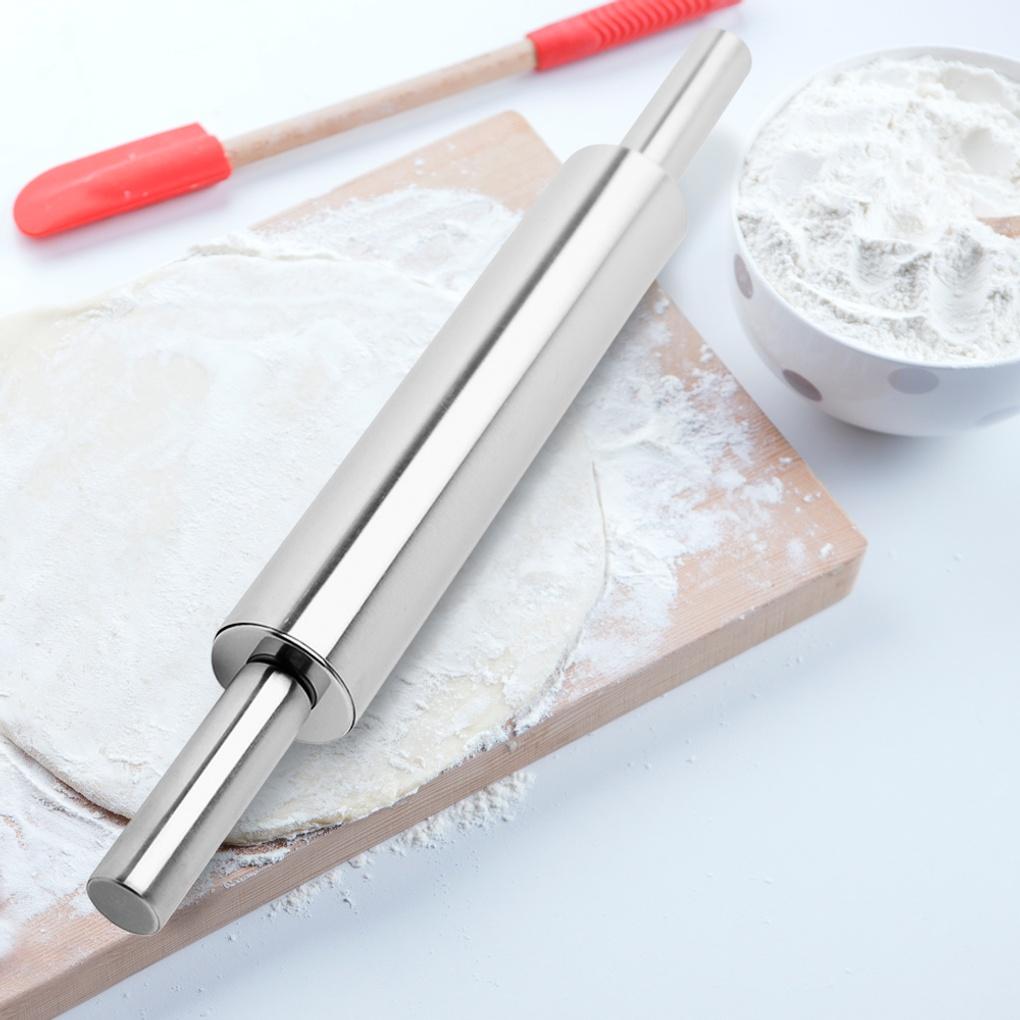 Stainless Steel Dough Rolling Pin for Home Baking Flour Dumpling Skin