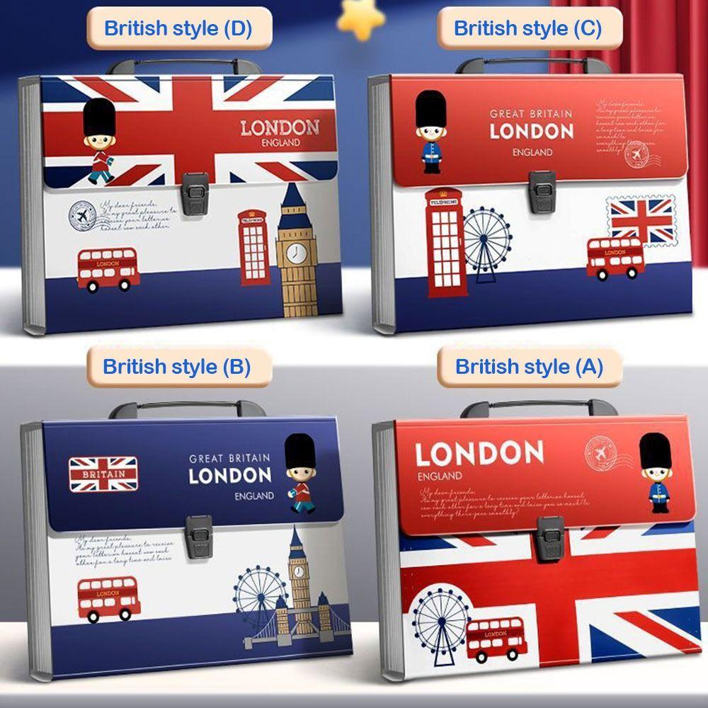 High Quality 13 Layer Expanding Folder Large Capacity British Style A4 File Bag Portable Data Sorting Folder Student Use