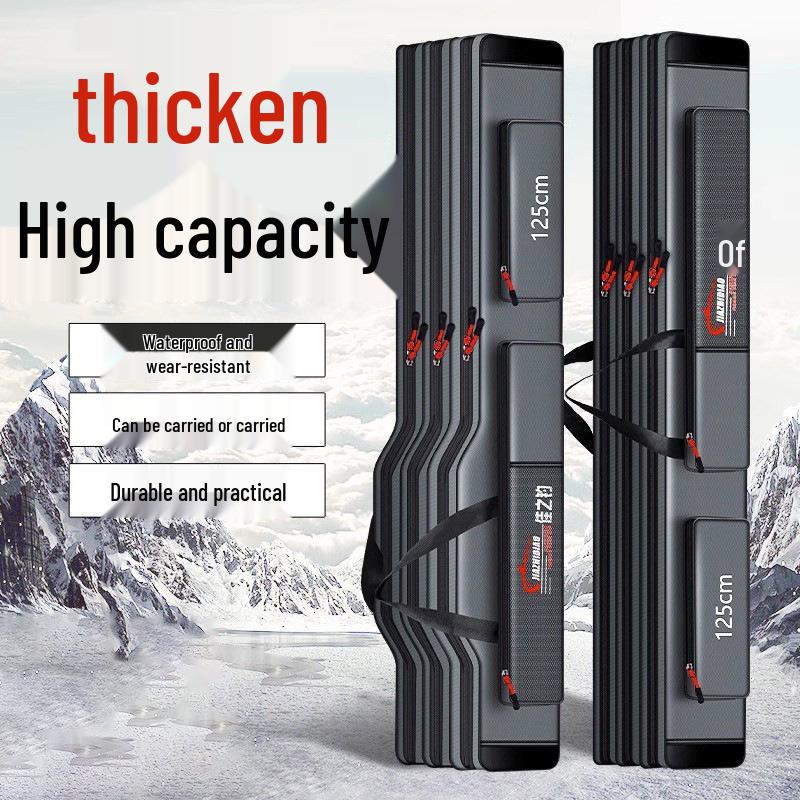 Bolsa Espessa de Grande Capacidade de Três Camadas para Armazenamento de Aparelhos e Varas de Pesca