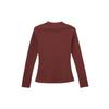Jordan FW24 Comfortable Soft Slim Fit Long Sleeve Knit Top Women Tops Brown White HF9469231