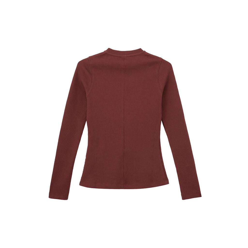Jordan FW24 Comfortable Soft Slim Fit Long Sleeve Knit Top Women Tops Brown White HF9469231