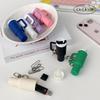 Mini Tumbler Keychain Lipstick Lip Balm Case Storage Keyring