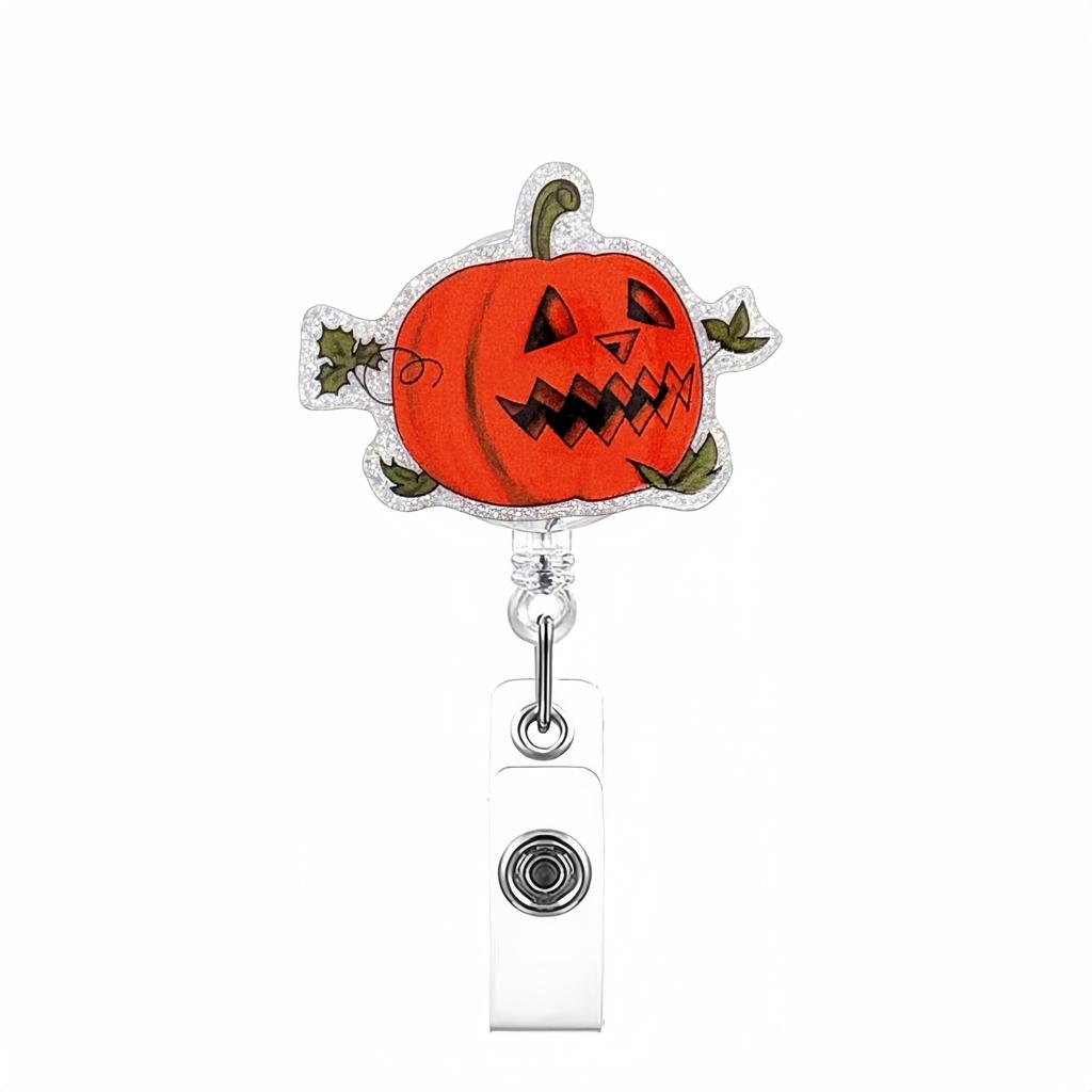 Funny Halloween Badge Reel Retractable For Nurse Doctor Horror Spooky Ghost Badge Holder With Alligator Clip Id Name Card Access