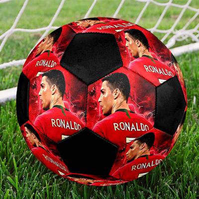 Cristiano Ronaldo Soccer Ball Size 5 Colorful Machine Stitched PVC Competition Ready Durable High-Bounce