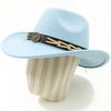 Dark purple Cowboy Hat New Jazz Knight hat cowboy hat monochrome felt hat men's and women's large brim outdoor hat