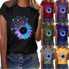 Women Casual Letter Printing Short Sleeves  Loose T-Shirt Blouse Tops