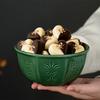 6‑Inch Mid‑Eastern Style Ceramic Bowl Embossed Tulip Glazed Exquisite Chocolate Bowl Arabic Snacks Candy Dish for Home Party