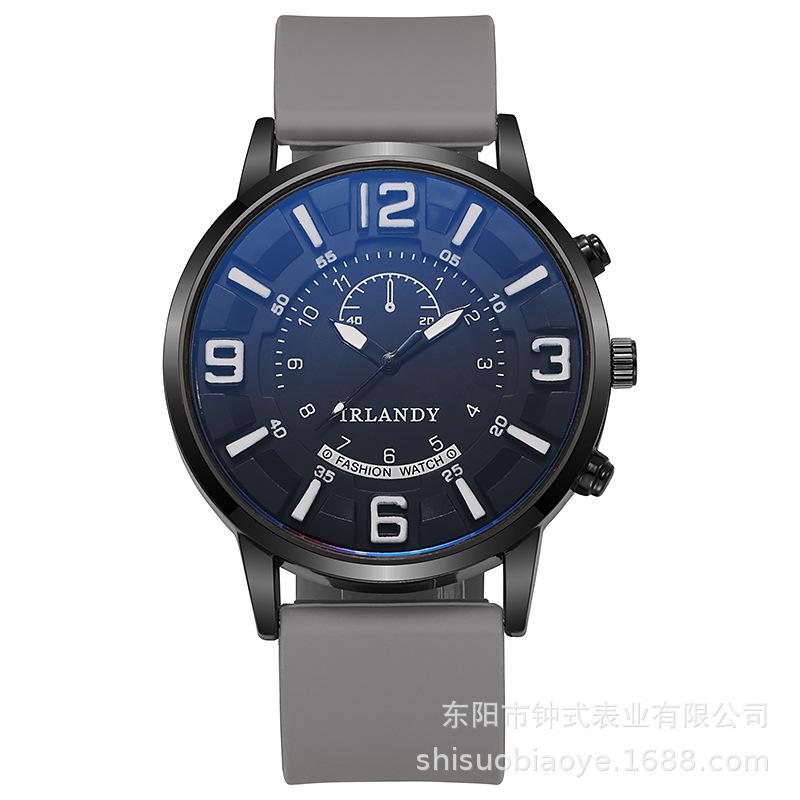 

Fashion Arabic Dial Men Quartz Watch Casual Silicone Strap Sports Watches For Man Clock Best Gifts Clock for Husband,Family,Friend сірий