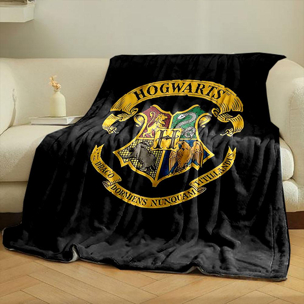 Hogwarts Badge Blanket bedroom Blanket for Livingroom Couch lunch break Soft Cozy throw for Friend's festival Gift