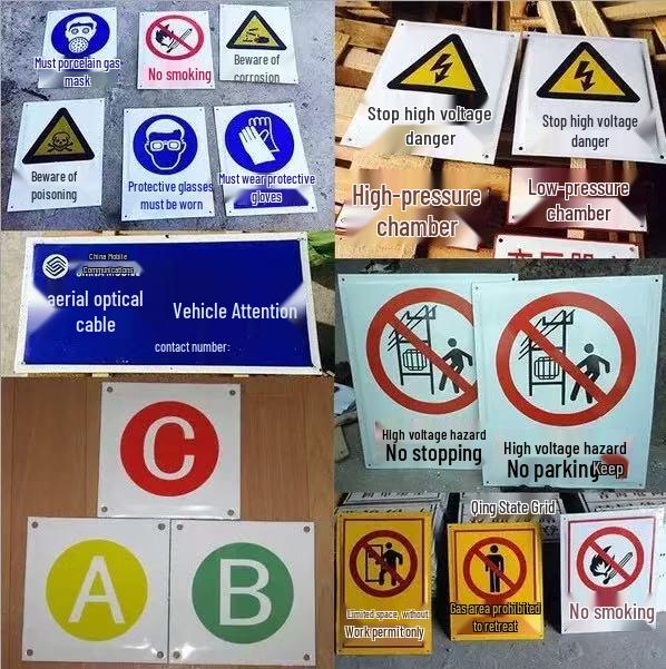 High Voltage Safety Sign: Reflective, Sunproof, Waterproof, Corrosion-Resistant PVC