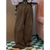 Men's Solid Color Corduroy Trousers Vintage Classic Ribbed Elastic Waist Micro-pleated Daily Pants