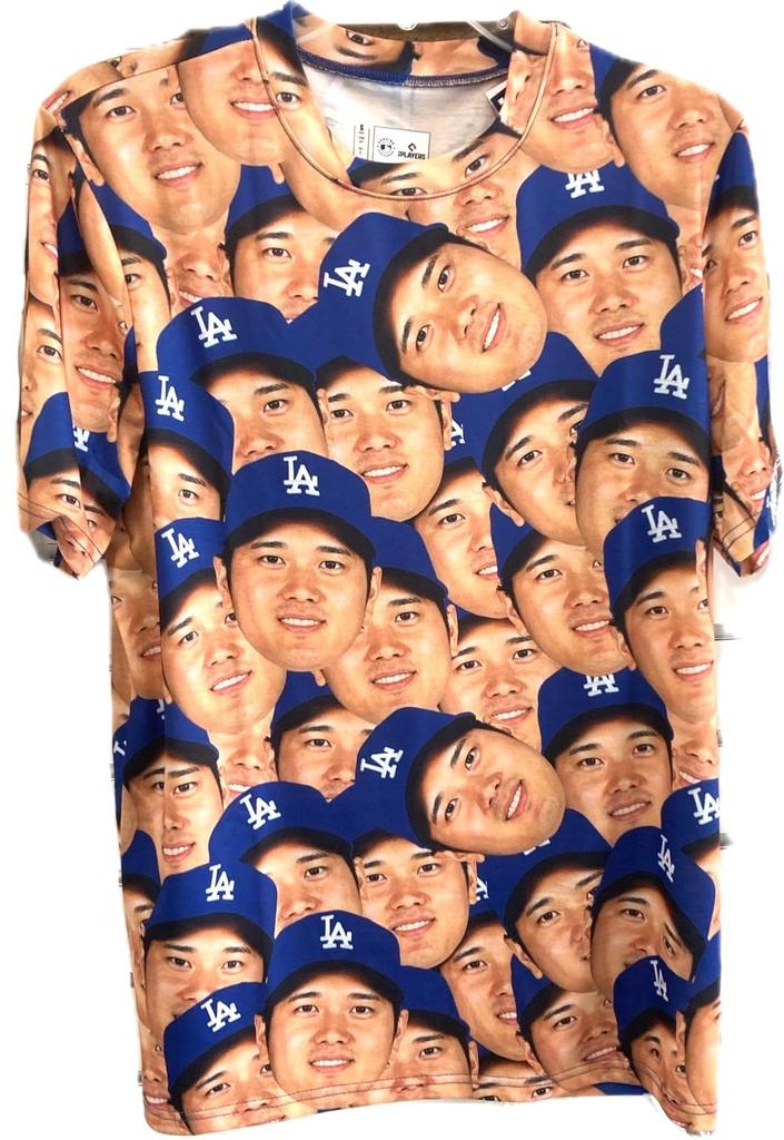 Shohei Ohtani Face Official Los Angeles Dodgers Full of Faces [MLB] [International Exclusive] T-Shirt, Merchandise, (L) [Used]