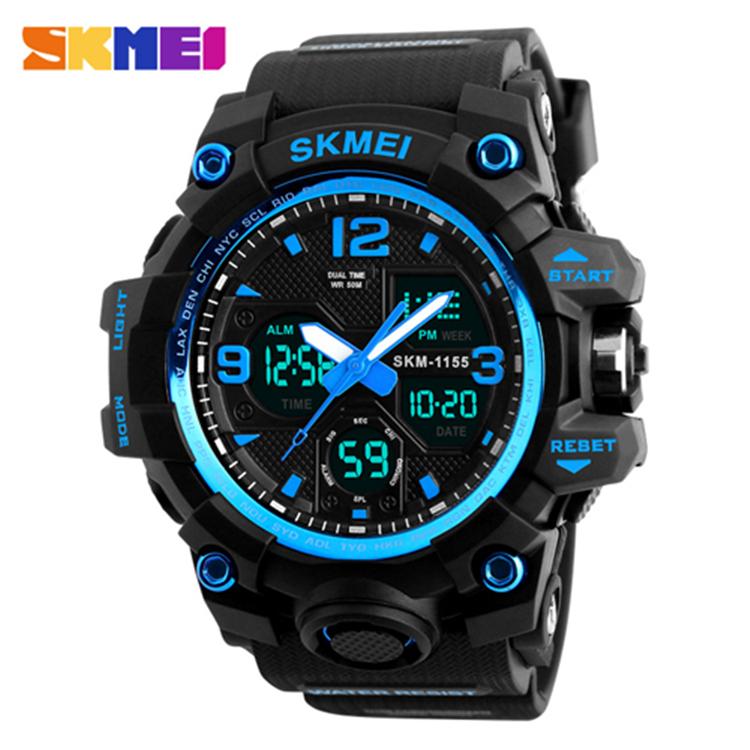2020 Athletic Watches Hot Jam Tangan Skmei 1155B Analog Digital Watch Camouflage Pupils Wristwatch