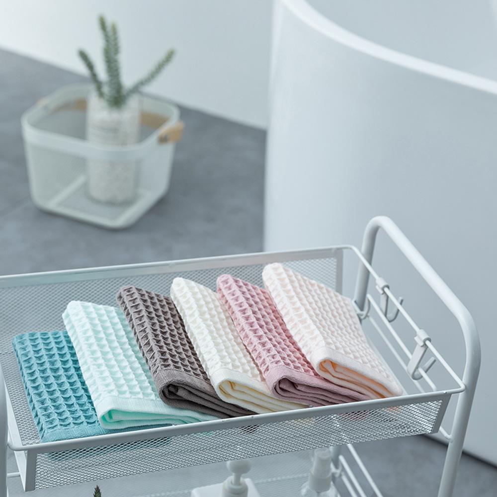 High Quality Waffle Household Hotel For Adults Cotton Face Towel Washcloth Handkerchief Bath Towel