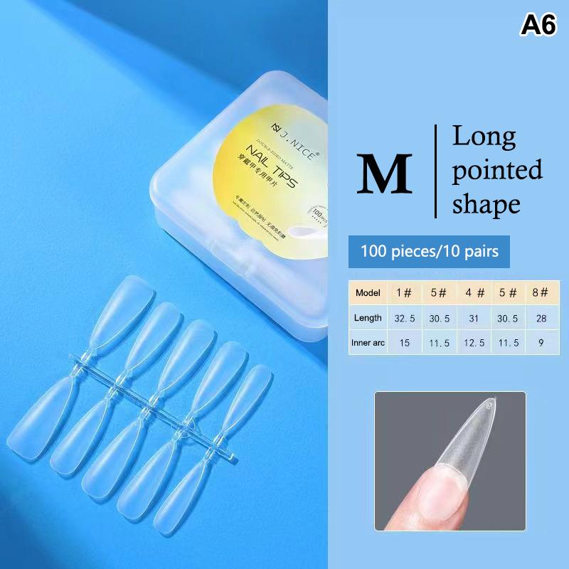 100 Pièces Embouts d'Ongles Amande Couvrance Totale Mat Gel Souple Faux Ongles Pour Salon de Manucure DIY Manucure Maison Création d'Art pour Ongles