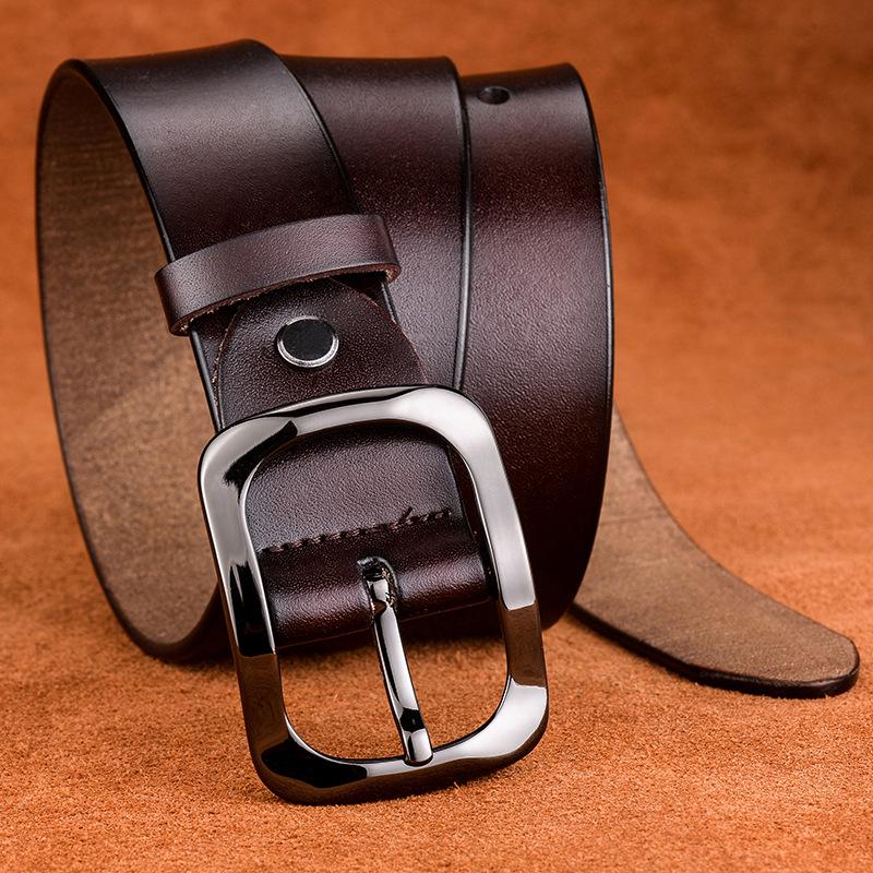 Women'S Genuine Leather Retro Belt Concave And Convex Personalized Pure Cowhide Belt Retro Pure Cowhide Wide Pants Belt