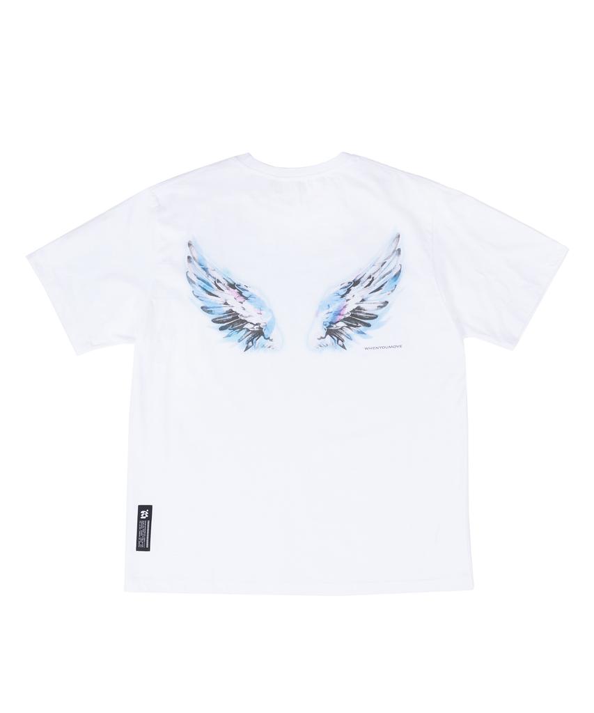 WHEN YOU MOVE Wing Graphic Logo Short Sleeve T-Shirt White