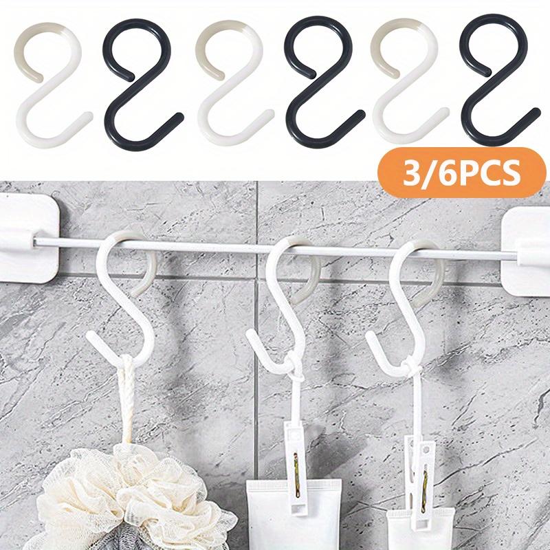 Multi-Purpose S-Shaped Hooks - Flexible Head & Neck, Easy Twist Design, Durable Plastic Wall-Mounted Hooks for Kitchen