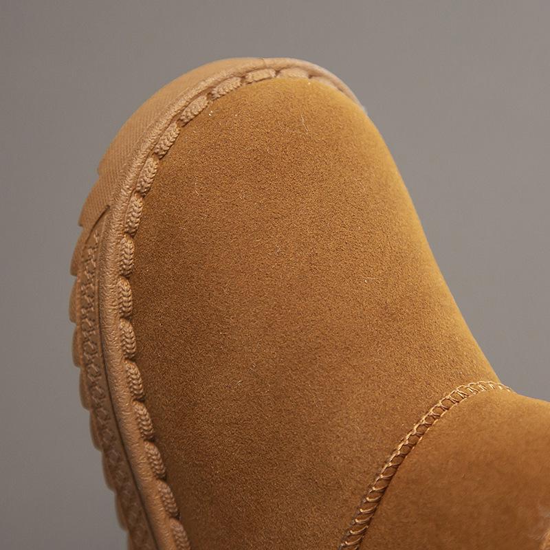 Dětské zimní sněhule 2025: Teplé, sametem podšité bavlněné boty pro dívky a chlapce, krátký styl