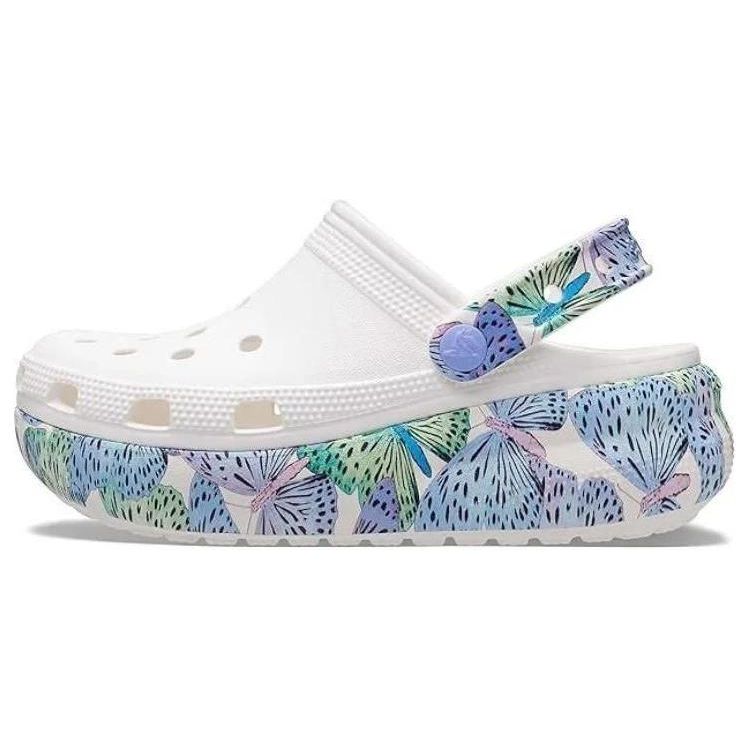 

Crocs Breathable Round Toe Butterfly Thick Sole Clogs Unisex Footwear White 208258-94S 39-40