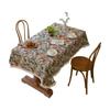 High End Home Floral Countryside Cotton Linen Fabric Tablecloth Rectangular Dining Table Cloth Decorative Cloth