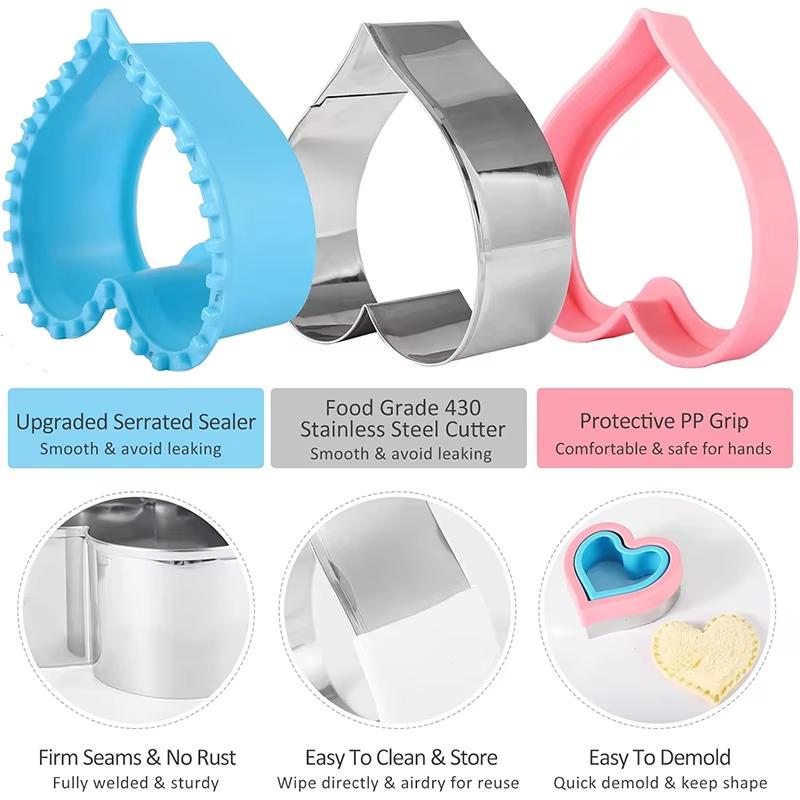 1 Pc Sandwich Cutter and Sealer Uncrustable Sandwich Maker for Uncrustables Peanut Butter and Jelly Sandwich Cookie Cutter Mold