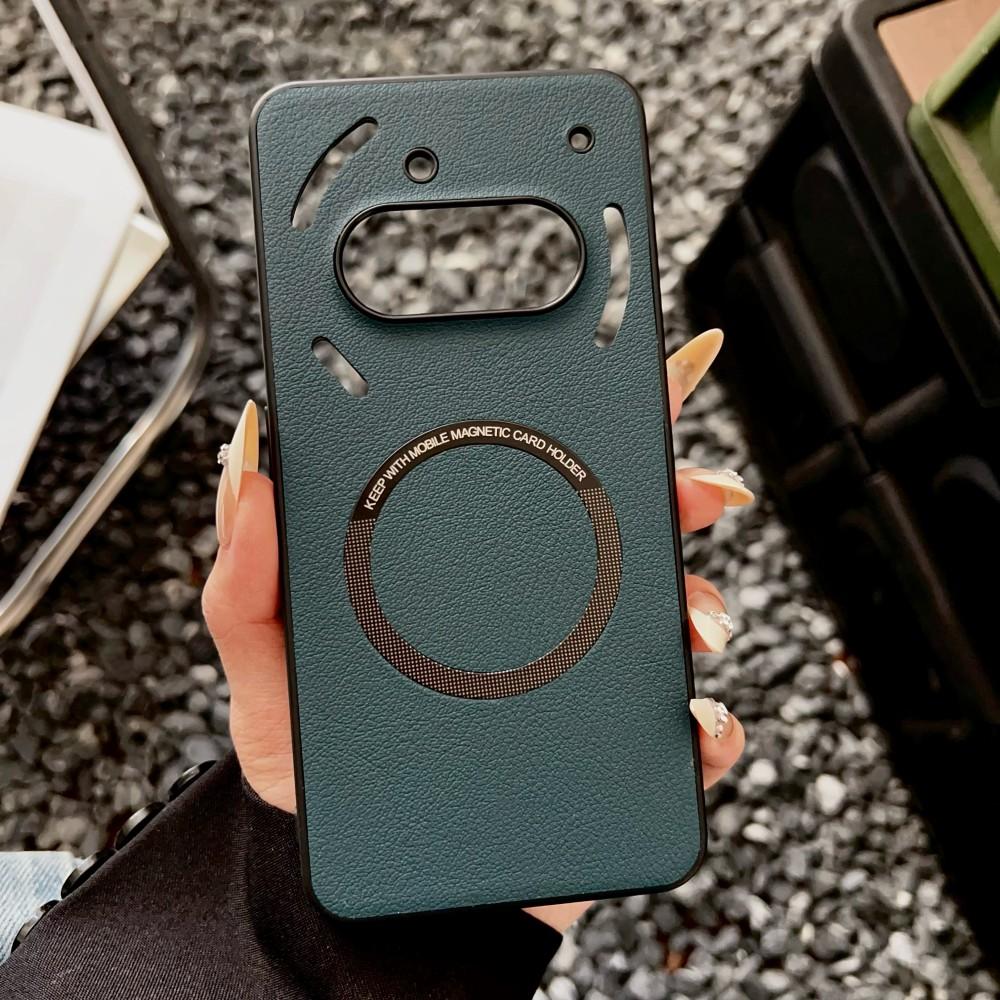 

Чехол For Nothing Phone 3A Pro, роскошный защитный чехол из искусственной кожи с функцией беспроводной зарядки, чехол для телефона For Nothing Phone 3A 2A Shell Nothing Phone 3A pro циан