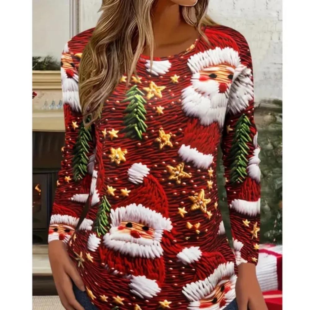 

Женская футболка с принтом снеговика, с круглым вырезом, персонализированная, в повседневном милом стиле, с длинным рукавом, женская, весенне-осенняя S