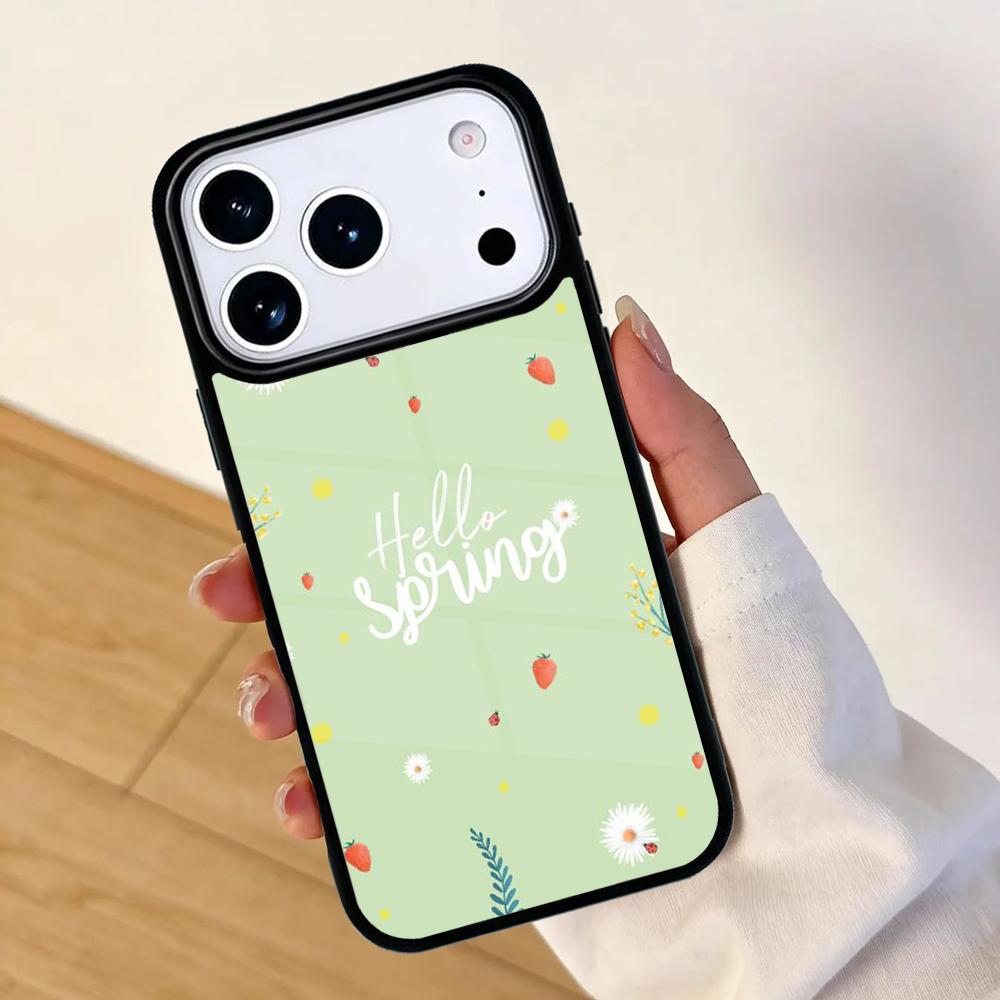 Hello Spring Flowers Mobile Phone Case for IPhone 17 AIR 16pro Max 15 14 13 12 11 Bumper Cover